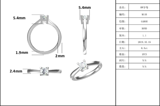 S925 regolazione est-ovest unica Emerald Cut Moissanite Wedding Engagement Ring Modern