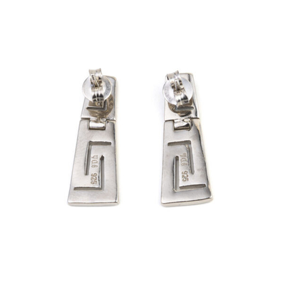 925 con la chiave Garnet Stud Meander Opal blu naturale di Sterling Silver Greek   Orecchini per le donne