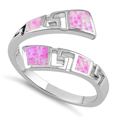 925 con il modello di Sterling Silver Greek Inifinity   Anello opalino Opal Jewelry crudo della banda del laboratorio