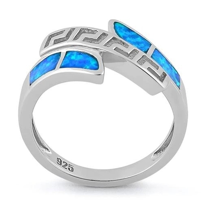 925 con il modello di Sterling Silver Greek Inifinity   Anello opalino Opal Jewelry crudo della banda del laboratorio
