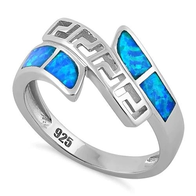 925 con il modello di Sterling Silver Greek Inifinity   Anello opalino Opal Jewelry crudo della banda del laboratorio
