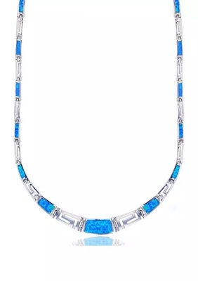925 con il modello unico di Sterling Silver Greek progetta la collana rotonda di meandro opalino di Bule