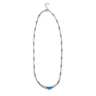 925 con il modello unico di Sterling Silver Greek progetta la collana rotonda di meandro opalino di Bule
