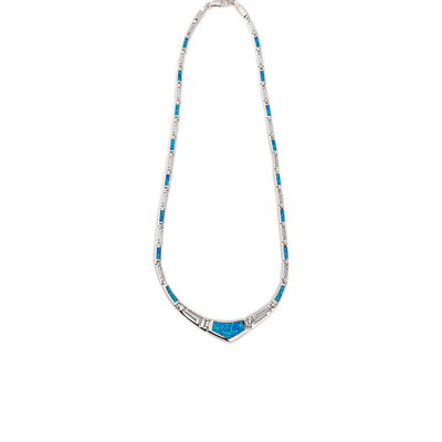925 con il modello unico di Sterling Silver Greek progetta la collana rotonda di meandro opalino di Bule