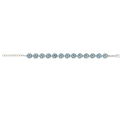925 con Sterling Silver Quanlity Opal Greek Emerald Birthstone Infinity Key   Braccialetto opalino