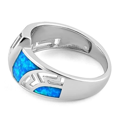 Anello 925 di Opal Sapphire Engagement Women del laboratorio del modello di Opal Greek con Sterling Silver For Girls