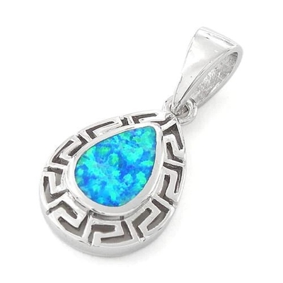 925 con i gioielli fini del pendente di goccia del laboratorio del modello di Sterling Silver Opal Greek online per le donne