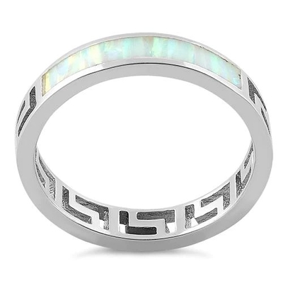 925 con il laboratorio bianco Opal Engagenent Ring For Girls di Sterling Silver High Quality Blue Opal Greek