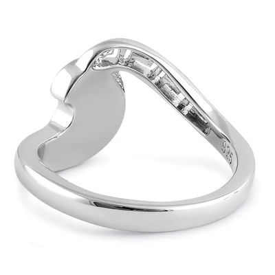 Progettazione moderna Opal Ring For Women blu di Wave di chiave di meandro del greco antico di Sterling Sliver 925