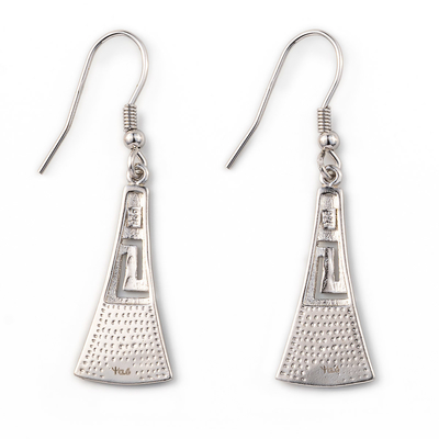 Retro Opal Greek Key Dangle Earrings gioielli blu di qualità di 925 Sterling Silver Meander Modern Design