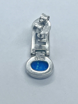 Retro Opal Greek Key Dangle Earrings gioielli blu di qualità di 925 Sterling Silver Meander Modern Design