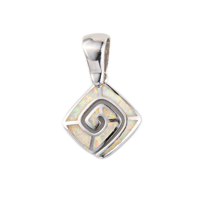 Incanto Opal Jewelry greco di chiave della lacrima 47x27mm 925 Sterling Silver Rhodium