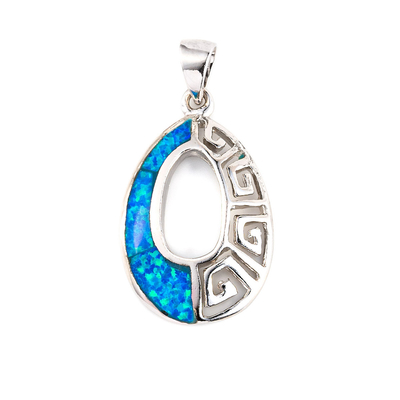 Incanto Opal Jewelry greco di chiave della lacrima 47x27mm 925 Sterling Silver Rhodium