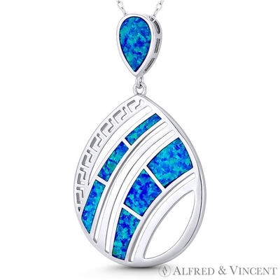 Incanto Opal Jewelry greco di chiave della lacrima 47x27mm 925 Sterling Silver Rhodium