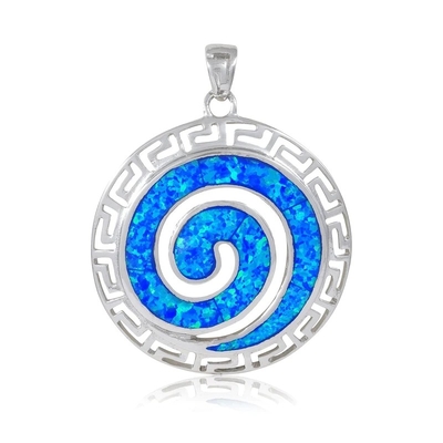 Incanto Opal Jewelry greco di chiave della lacrima 47x27mm 925 Sterling Silver Rhodium