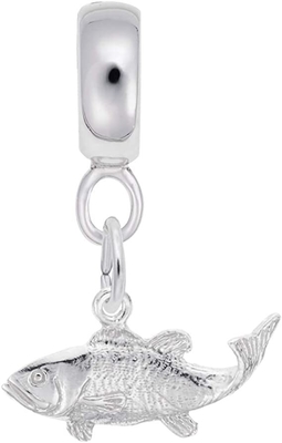 925 perle di Sterling Silver Fish Charm Dangle per i braccialetti &amp; le collane
