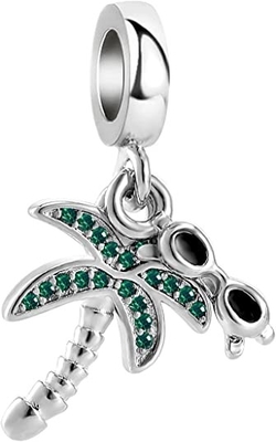 Chili Jewelry Coconut Palm Tree con la spiaggia di festa degli occhiali da sole incanta compatibile con Pandora Charms Bracelets