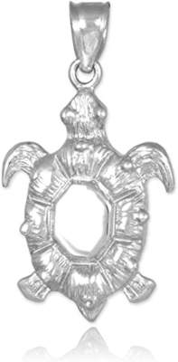 Collana del pendente di Sterling Silver Sea Turtle Animal dei gioielli di Boma, 18 pollici