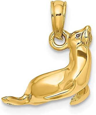 14k gioielli fini di vita di mare del pesce del pendente della collana di incanto della guarnizione dell'oro giallo 3 D per i regali delle donne per lei