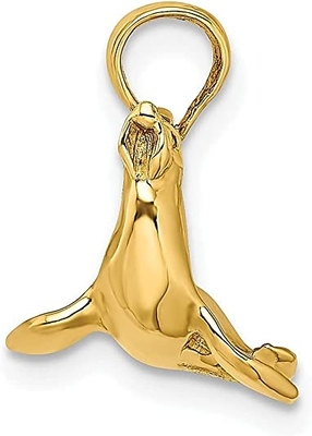 14k gioielli fini di vita di mare del pesce del pendente della collana di incanto della guarnizione dell'oro giallo 3 D per i regali delle donne per lei