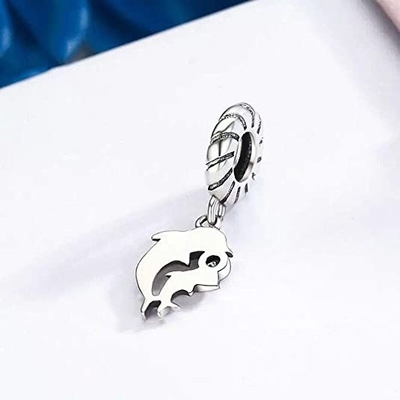 La sirena di incanto della tartaruga di incanto dell'argento del pendente 925 delle perle borda Shell Charm Lucky Sea Turtle per ciondolare per i braccialetti