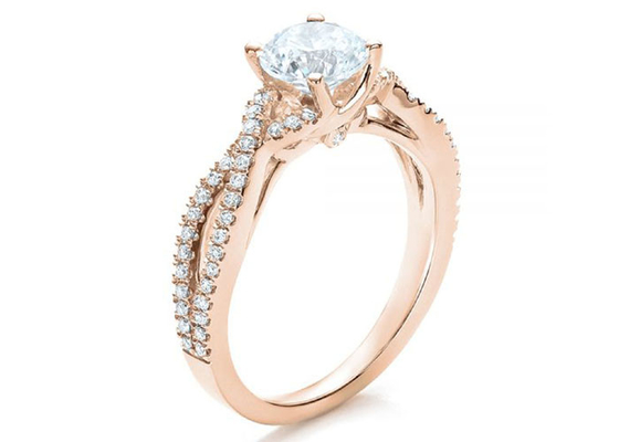 Artiglio che mette 18K Rose Gold Ring 0.8ct con il GH VS1 GIA Diamond