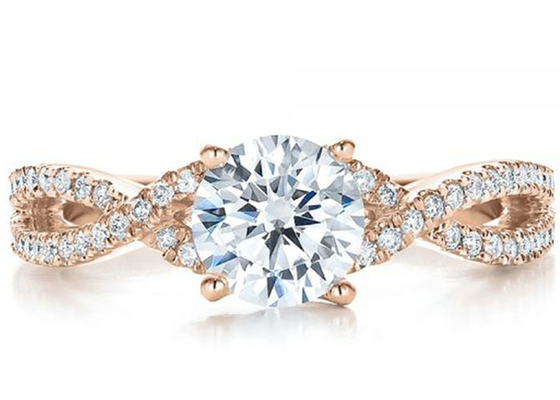 Artiglio che mette 18K Rose Gold Ring 0.8ct con il GH VS1 GIA Diamond
