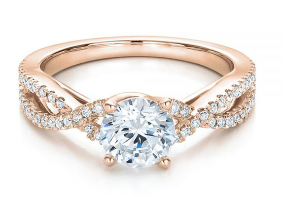 Artiglio che mette 18K Rose Gold Ring 0.8ct con il GH VS1 GIA Diamond