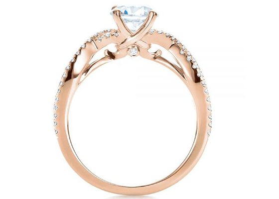 Artiglio che mette 18K Rose Gold Ring 0.8ct con il GH VS1 GIA Diamond