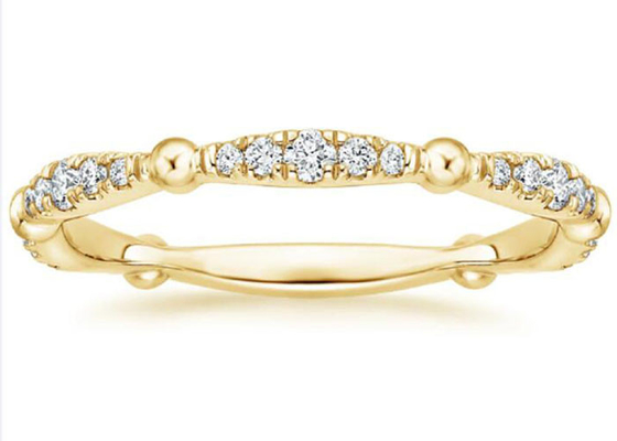 Pavimenti la chiarezza completa dei gioielli 0.67ct il G-H VS1 dell'oro giallo del diamante 14K