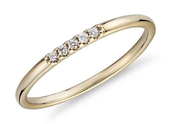 anello di oro di 0.05ct 5pcs 9K 2MM con il diamante naturale per il ODM di impegno