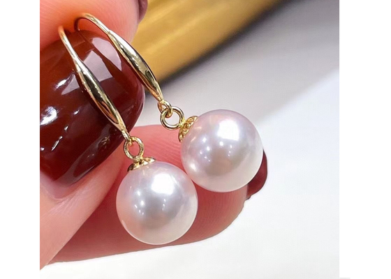 L'orecchino della perla del giro dell'OEM, perla classica ciondola gli orecchini per la dimensione di nozze 9-9.5MM
