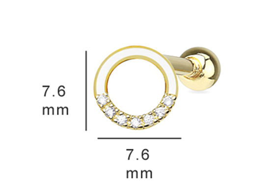 oro Diamond Cartilage Earrings, OEM di 0.126ct 14k degli orecchini dell'elica di piercing 14pcs