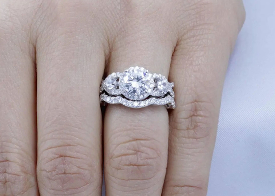 Il ODM Diamond Wedding Rings naturale, promessa dell'OEM di stile di alone suona la dimensione di 6.5mm