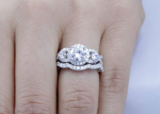 Il ODM Diamond Wedding Rings naturale, promessa dell'OEM di stile di alone suona la dimensione di 6.5mm