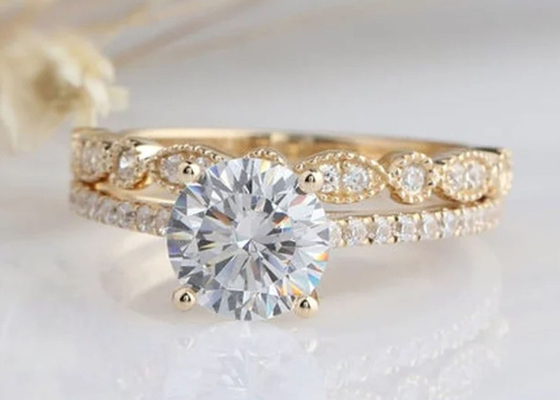 ODM di Diamond Engagement Wedding Rings 1.25CT 6.5mm dell'oro bianco 18K