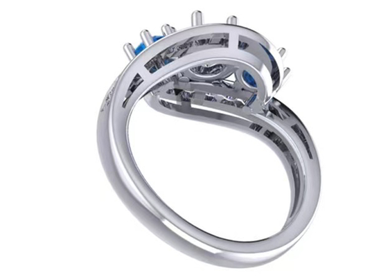 0,8 carati Topaz Ring Prong Setting Type blu naturale per l'impegno