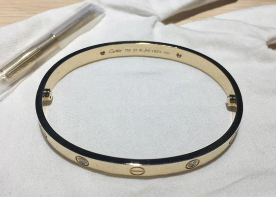 oDM naturale di Diamond Love Bracelet dei gioielli dell'oro solido di 0.42ct 38.05g 18K
