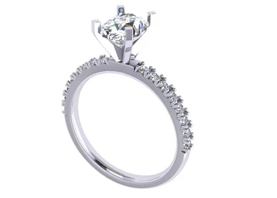 Dimensione ovale del peso OV8×6MM di Diamond Ring 2.45g di carati del taglio rotondo 1,5 per l'impegno