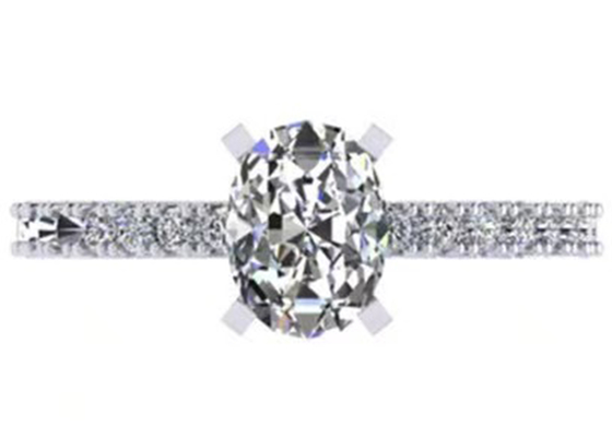 Dimensione ovale del peso OV8×6MM di Diamond Ring 2.45g di carati del taglio rotondo 1,5 per l'impegno