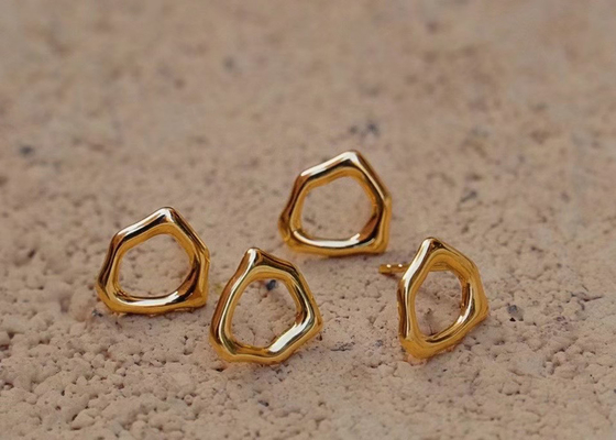 Dimensione irregolare degli orecchini 8mm dell'oro del cerchio 9k per l'anniversario