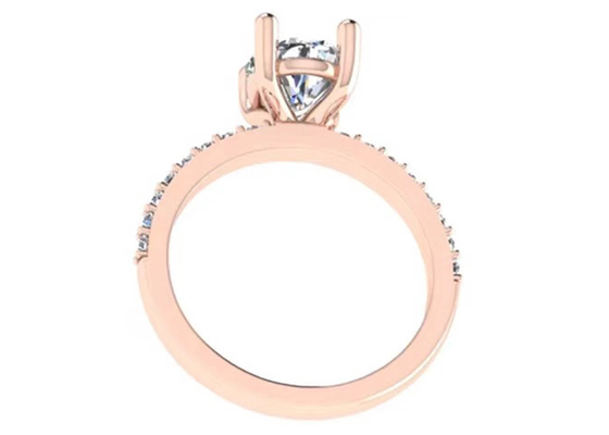 Taglio 18k Rose Gold Wedding Ring della pera 10.67x7.23x4.1mm per l'impegno