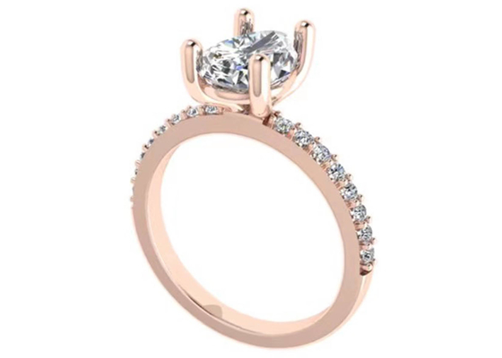 Taglio 18k Rose Gold Wedding Ring della pera 10.67x7.23x4.1mm per l'impegno