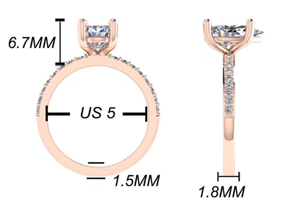 Taglio 18k Rose Gold Wedding Ring della pera 10.67x7.23x4.1mm per l'impegno