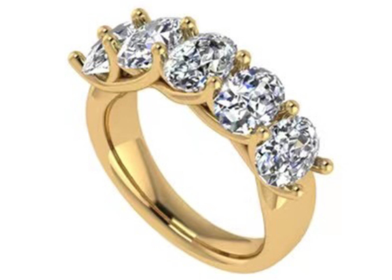Dimensione ovale del diamante 18K Rose Gold Ring 6.43x 4.7x 3.03mm per l'anniversario
