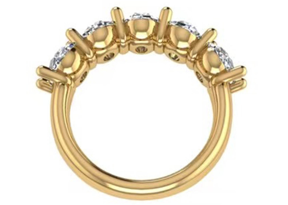 Dimensione ovale del diamante 18K Rose Gold Ring 6.43x 4.7x 3.03mm per l'anniversario