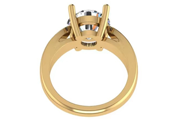 Gioielli dell'oro solido dell'incastonatura 14K, solitario naturale rotondo Diamond Rings del taglio 2.7ct