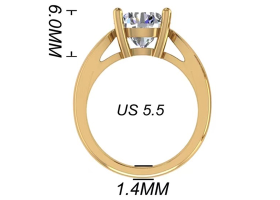 Gioielli dell'oro solido dell'incastonatura 14K, solitario naturale rotondo Diamond Rings del taglio 2.7ct