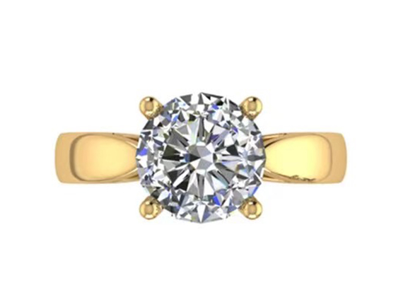 Gioielli dell'oro solido dell'incastonatura 14K, solitario naturale rotondo Diamond Rings del taglio 2.7ct