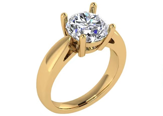 Gioielli dell'oro solido dell'incastonatura 14K, solitario naturale rotondo Diamond Rings del taglio 2.7ct